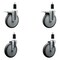 Service Caster 6'' Thermoplastic Rubber Swivel 1-3/8'' Expanding Stem Caster Set 2 Total Lock Brakes, 4PK SCC-EXTTL20S614-TPRB-2-S-2-138 - alternate 1